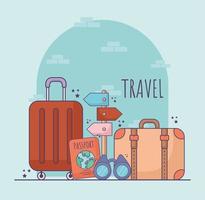 travel items poster vector