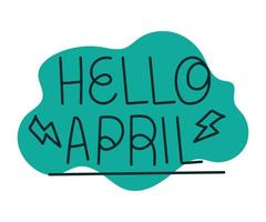 lettering of hello april vector