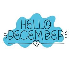 lettering of hello december vector