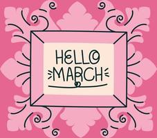 framed of hello march vector