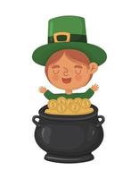 leprechaun with golden pot vector