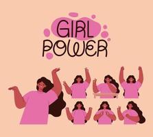 girl power card vector