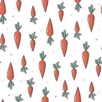 Seamless pattern with hand drawn carrots on white background. Good for wrapping paper, package, textile prints, backgrounds, wallpaper, etc. EPS 10 vector