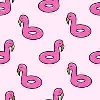 cute summer seamless pattern with flamingo rubber rings on light pink background. good for prints, kids fashion, scrapbooking, stationary, wallpaper, wrapping paper, packaging, etc. EPS 10 vector