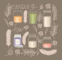 candle icons bundle vector