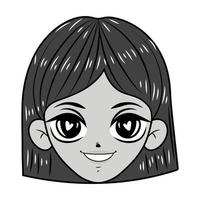 manga woman face vector