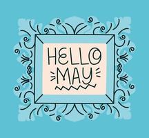 framed of hello may vector