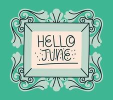 framed of hello june vector