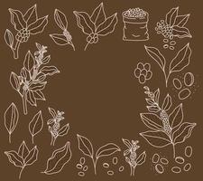 coffee plants card vector