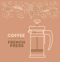 coffee french press card vector