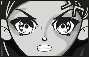 rage anime girl design vector