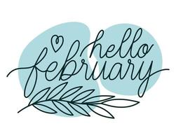 phrase of hello february vector