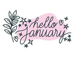 phrase of hello january vector