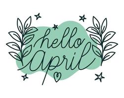 phrase of hello april vector