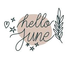 phrase of hello june vector