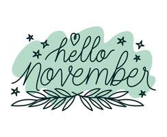 phrase of hello november vector