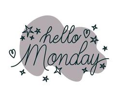 phrase of hello monday vector