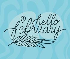 card of hello february vector