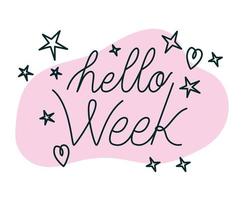 phrase of hello week vector