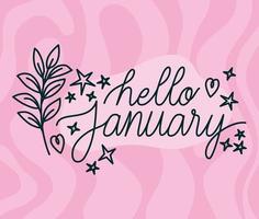 card of hello january vector