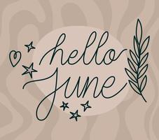 card of hello june vector