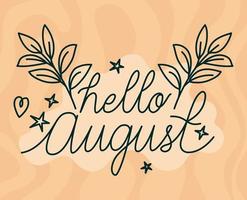 card of hello august vector