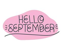 lettering of hello september vector