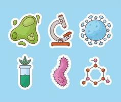 six biology items vector