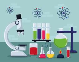 card of chemistry lab vector