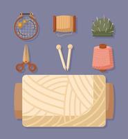 seven sewing items vector