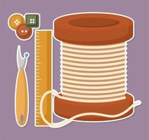 four sewing items vector