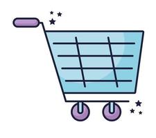 blue shopping cart vector