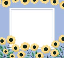 sunflowers frame design vector