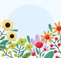 colored flowers poster vector