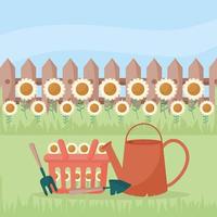 gardering items illustration vector