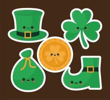five st patricks day icons vector