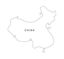 Line art China map. continuous line east world map. vector illustration . single line