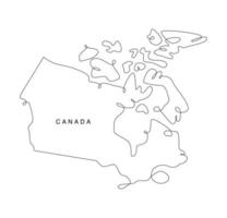 mapa de canadá de arte lineal. mapa de línea continua de américa del norte. ilustración vectorial contorno único del mundo occidental. vector