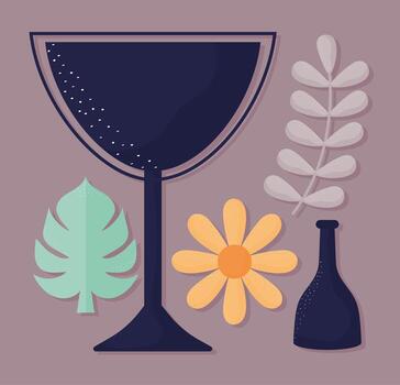 five cute items vector