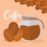 coffee items card vector