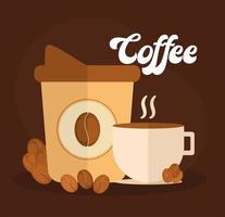 card of coffee vector