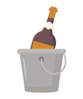 wine bottle on bucket vector