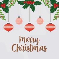 mistletoe christmas card vector