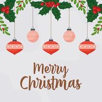 mistletoe christmas card vector