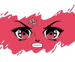 rage anime face vector