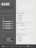 gray professional curriculum vector