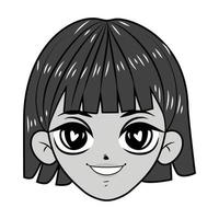 cara de adolescente manga vector