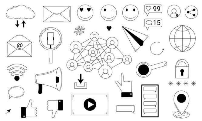 Hand drawn set of illustrations about a startup. Starting a business with investments and achieving success in a new business. Doodle scetch. Vector illustration