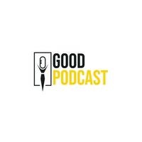 Good podcast logo design inspiration. Unique podcast logo template. Vector Illustration