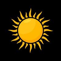 iconos de sol. icono de sol aislado sobre fondo negro. Ilustración de diseño de vector de icono de sol. diseño del logotipo del sol.